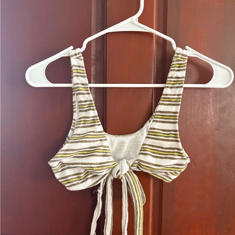 PacSun Brown and Cream Tie Front Crop Tank Top